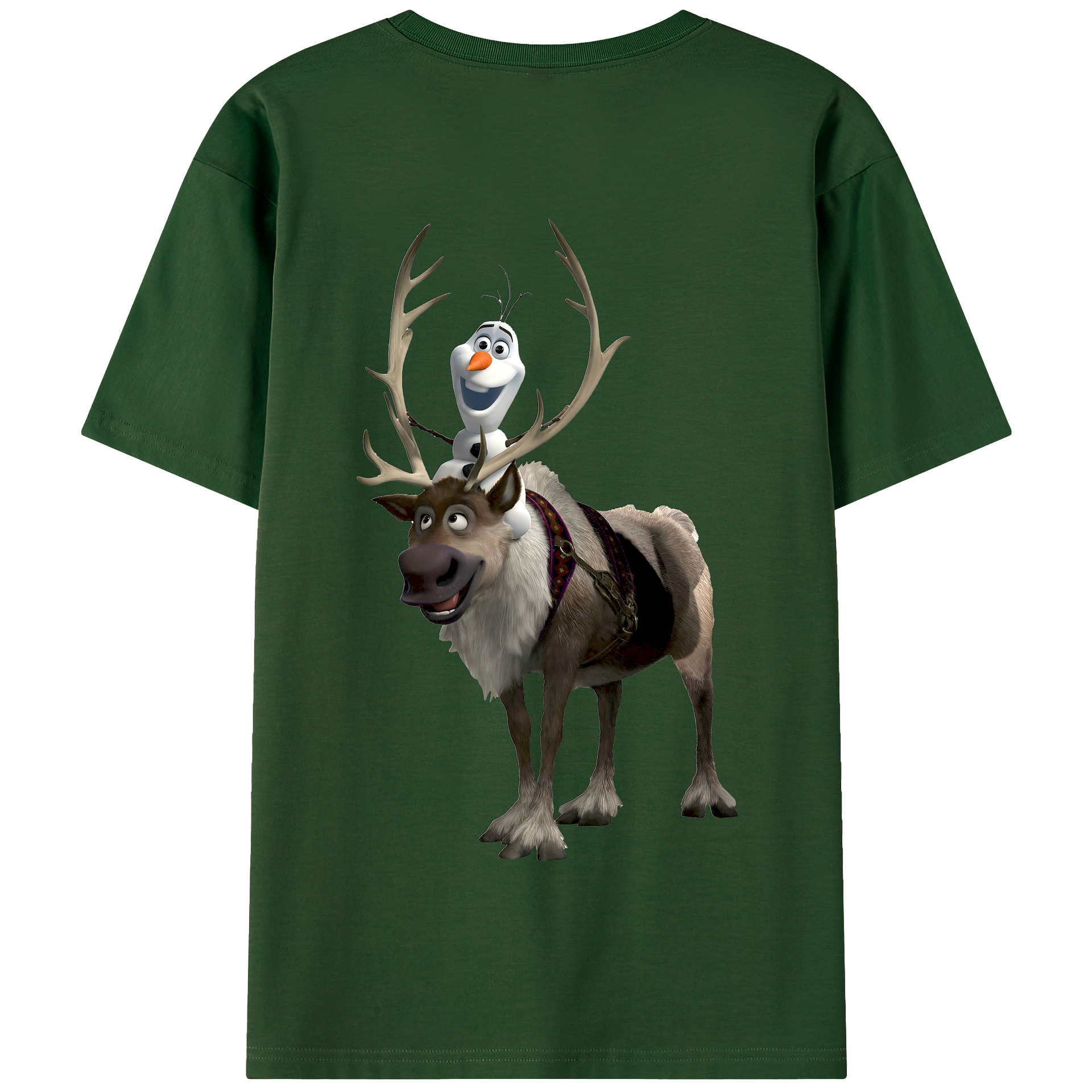 （画像用） アナと雪の女王 アンナ エルサ Frozen Anna Elsa 綿100％半袖Tシャツ（背面プリント）